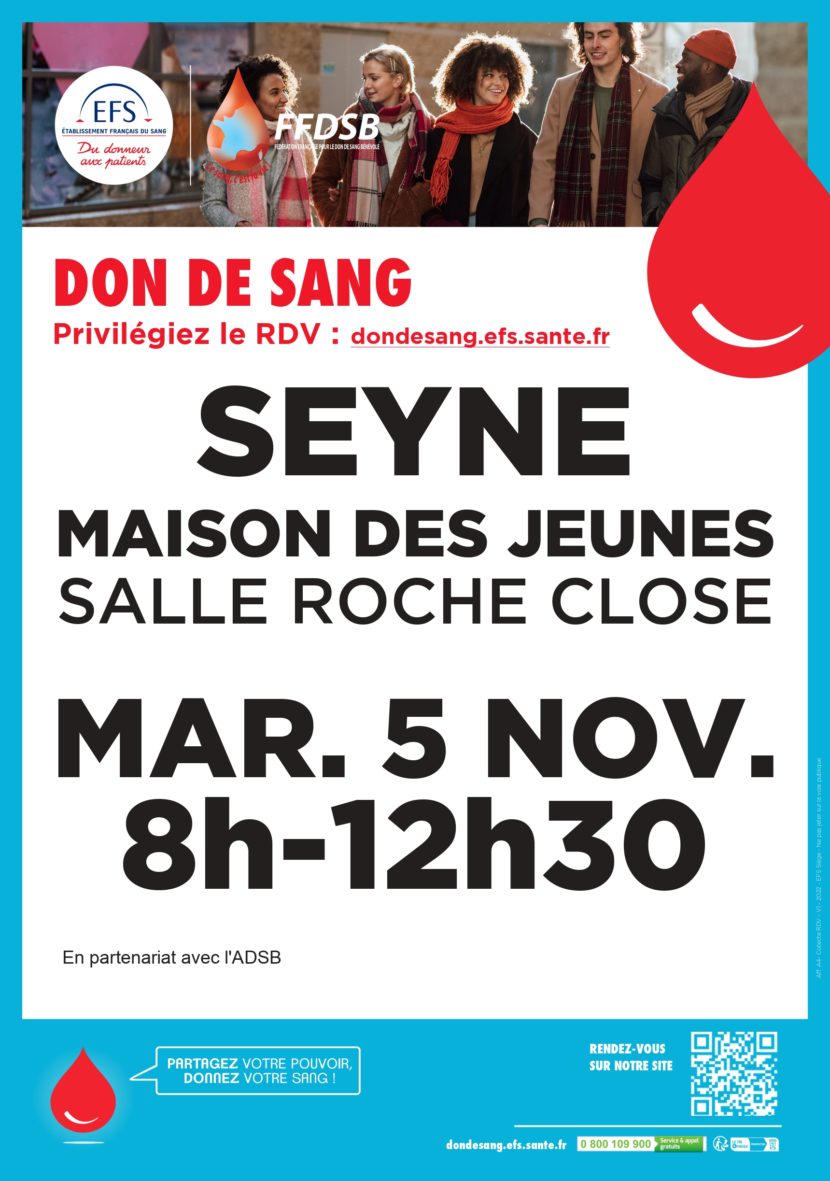 COLLECTE DU DON DU SANG LE 5 NOVEMBRE